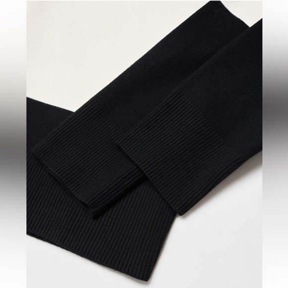 Mango Fine Knit Oversized Striped Black/White Sweater, Size 3XL - Picture 6 of 14